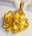 Vintage 9999 24K Yellow Solid Gold Floral Pendant 