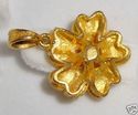 Vintage 9999 24K Yellow Solid Gold Floral Pendant 