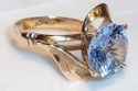 Vintage 14K Yellow Textured Gold Topaz Ring (6½) 