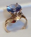 Vintage 14K Yellow Textured Gold Topaz Ring (6½) 