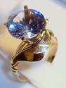 Vintage 14K Yellow Textured Gold Topaz Ring (6½) 