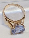 Vintage 14K Yellow Textured Gold Topaz Ring (6½) 