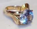 Vintage 14K Yellow Textured Gold Topaz Ring (6½) 