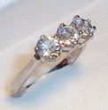 Vintage 14K White Gold Clear Topaz Ring (6½) 