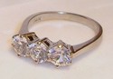 Vintage 14K White Gold Clear Topaz Ring (6½) 