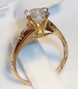 Vintage 417 10K Yellow Gold Cubic Zirconia Ring (7