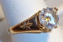 Vintage 417 10K Yellow Gold Cubic Zirconia Ring (7