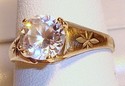 Vintage 417 10K Yellow Gold Cubic Zirconia Ring (7