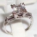 Vintage 14K White Gold Clear Topaz Ring (7¼) 