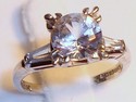 Vintage 14K White Gold Clear Topaz Ring (7¼) 