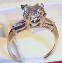 Vintage 14K White Gold Clear Topaz Ring (7¼) 