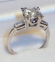 Vintage 14K White Gold Clear Topaz Ring (7¼) 