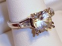 Vintage 14K White Gold Clear Topaz Ring (7¼) 