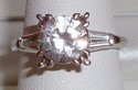 Vintage 14K White Gold Clear Topaz Ring (7¼) 