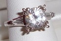 Vintage 14K White Gold Clear Topaz Ring (7¼) 