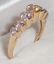 Vintage 14K Yellow Gold Cubic Zirconia Ring (6) 