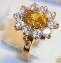 Vintage 14K Yellow Gold Citrine/Cubic Zirconia Rin