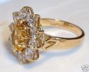 Vintage 14K Yellow Gold Citrine/Cubic Zirconia Rin