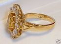 Vintage 14K Yellow Gold Citrine/Cubic Zirconia Rin