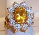 Vintage 14K Yellow Gold Citrine/Cubic Zirconia Rin