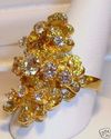 Vintage 14K Yellow Gold Cubic Zirconia Nugget Ring