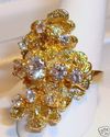 Vintage 14K Yellow Gold Cubic Zirconia Nugget Ring