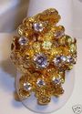 Vintage 14K Yellow Gold Cubic Zirconia Nugget Ring