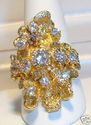 Vintage 14K Yellow Gold Cubic Zirconia Nugget Ring