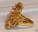 Vintage 14K Yellow Gold Cubic Zirconia Nugget Ring