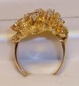 Vintage 14K Yellow Gold Cubic Zirconia Nugget Ring