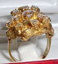 Vintage 14K Yellow Gold Cubic Zirconia Nugget Ring