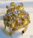 Vintage 14K Yellow Gold Cubic Zirconia Nugget Ring