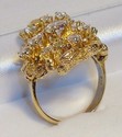 Vintage 14K Yellow Gold Cubic Zirconia Nugget Ring