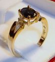 Vintage 10K Yellow Gold Sapphire & Diamond Ring (6