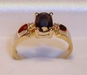 Vintage 10K Yellow Gold Sapphire & Diamond Ring (6