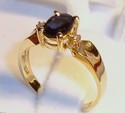 Vintage 10K Yellow Gold Sapphire & Diamond Ring (6