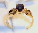 Vintage 10K Yellow Gold Sapphire & Diamond Ring (6