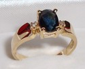 Vintage 10K Yellow Gold Sapphire & Diamond Ring (6