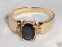 Vintage 10K Yellow Gold Sapphire & Diamond Ring (6