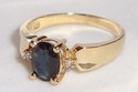 Vintage 10K Yellow Gold Sapphire & Diamond Ring (6