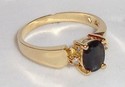 Vintage 10K Yellow Gold Sapphire & Diamond Ring (6