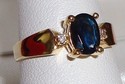 Vintage 10K Yellow Gold Sapphire & Diamond Ring (6