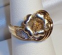 Vintage 14K Yellow & White Floral Design Ring (6½