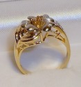 Vintage 14K Yellow & White Floral Design Ring (6½