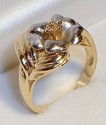 Vintage 14K Yellow & White Floral Design Ring (6½