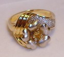 Vintage 14K Yellow & White Floral Design Ring (6½