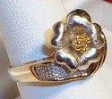 Vintage 14K Yellow & White Floral Design Ring (6½