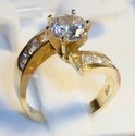 Vintage 14K Yellow Gold Cubic Zirconia Ring (6½) 