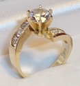 Vintage 14K Yellow Gold Cubic Zirconia Ring (6½) 