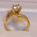 Vintage 14K Yellow Gold Cubic Zirconia Ring (6½) 